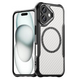 Pouzdro pro iPhone 16, Fusion Hybrid Carbon, pro MagSafe, černé