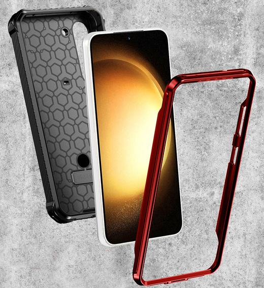 Pouzdro pro Samsung Galaxy S23 Plus, Heavy Duty Ring Belt Clip, červené
