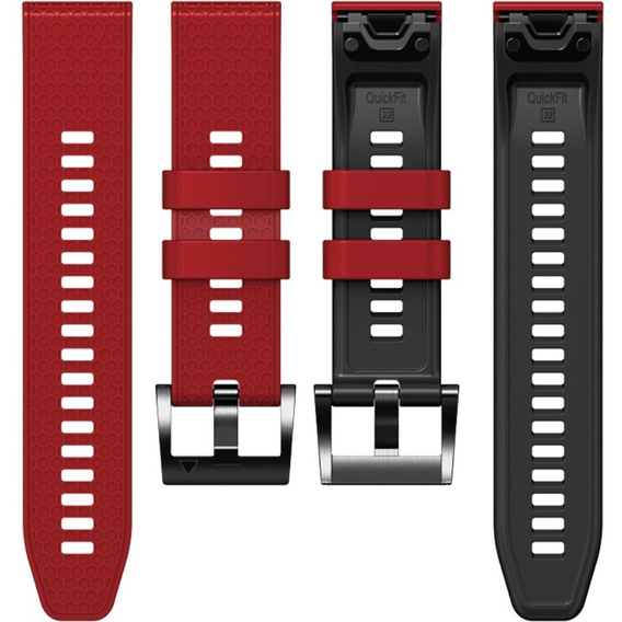 Silikonový řemínek pro Garmin Fenix 7 / Forerunner 965 / 955 / 945 / 935, červený / černý