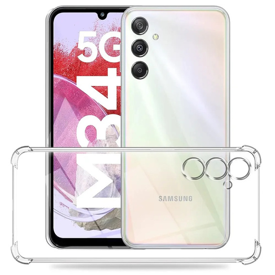 Pouzdro pro Samsung Galaxy M34 5G, Anti-Shock, průhledné + sklo 9H