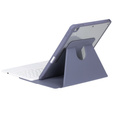 Pouzdro s klávesnicí pro iPad 11" 2025 A16 (11 gen.) / iPad 10.9" 2022 (10 gen.), Rotary 360° Leather, fialové