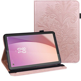 Pouzdro s klopou pro Lenovo Tab M9, flower, růžové rose gold