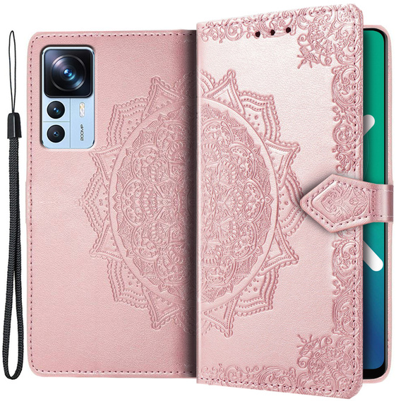 Klopové pouzdro pro Xiaomi 12T / 12T Pro, Mandala, růžové