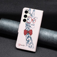 Klopové pouzdro pro Samsung Galaxy S23 FE, Wallet, Giraffe růžové