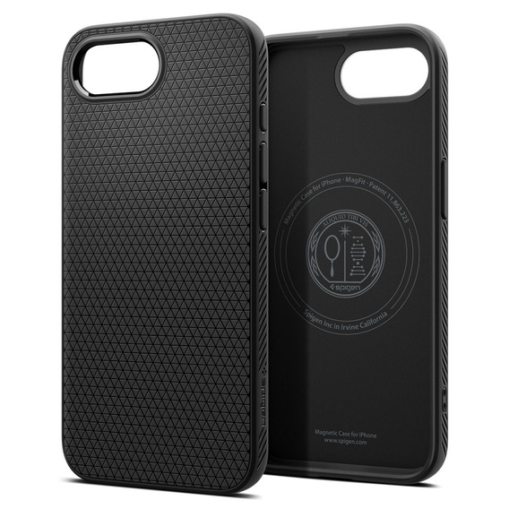 Pouzdro Spigen pro iPhone 16E, Liquid Air, černé + 9H tvrzené sklo