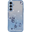 Pouzdro pro Samsung Galaxy A54, Glitter Flower, modré