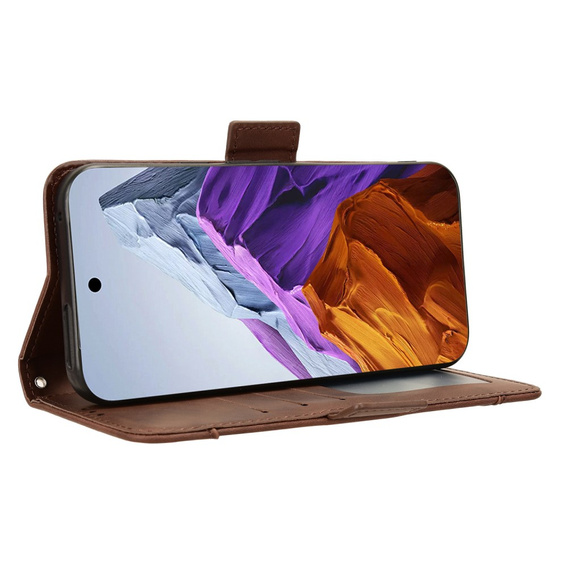 Klopové pouzdro pro Google Pixel 9 Pro XL, Card Slot, hnědé