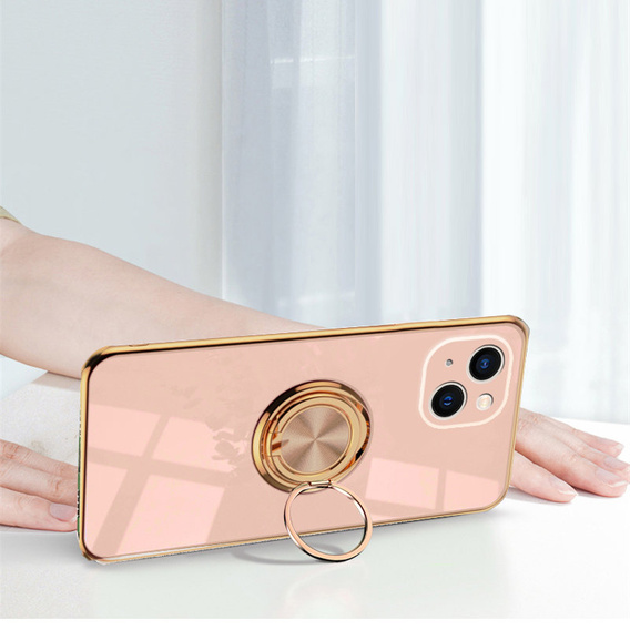 Pouzdro pro iPhone 14 Plus, Electro Ring, světle růžové