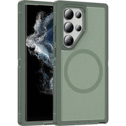Pouzdro s rámečkem pro Samsung Galaxy S22 Ultra, pro MagSafe, zelené