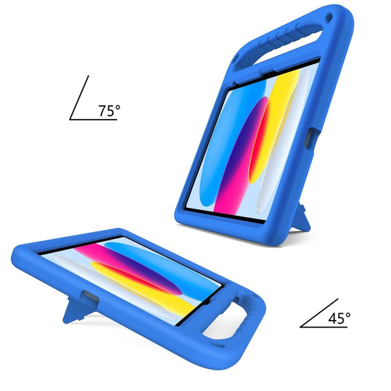 Dětské pouzdro pro iPad 11" 2025 A16 (11 gen.) / iPad 10.9" 2022 (10 gen.), s rukojetí, modré