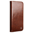 Flipové pouzdro pro Iphone 16E, QIALINO Leather Wallet, hnědé