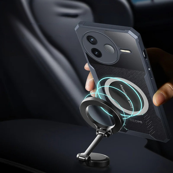 Pouzdro pro Xiaomi Redmi Note 14 Pro/Pro+ 5G, s magnetickou fólií, transparentní / černé