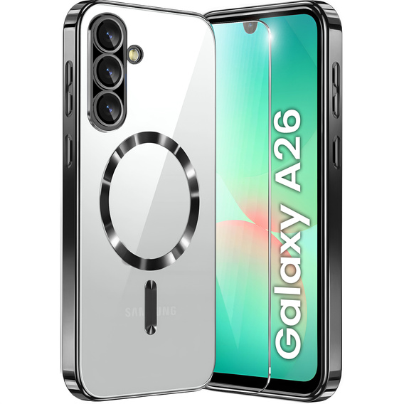 Pouzdro pro Samsung Galaxy A26, Electro MagSafe, černé + sklo na displej