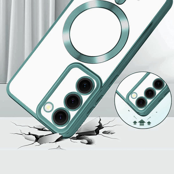 Pouzdro pro Samsung Galaxy S23 Plus, Electro MagSafe, zelené + sklo na displej