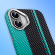 Pouzdro pro iPhone 16, Carbon Fiber MagSafe, černá / modrá
