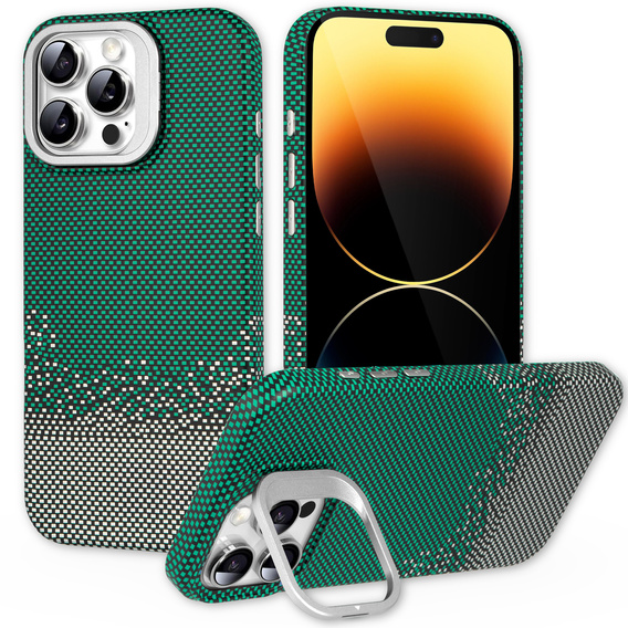 Pouzdro iPhone 14 Pro Max, Frame Kickstand, pro MagSafe, Sand Green