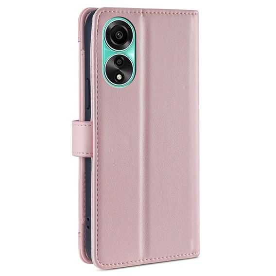 Klopové pouzdro pro Oppo A78 4G, Wallet Zipper Pocket, růžové
