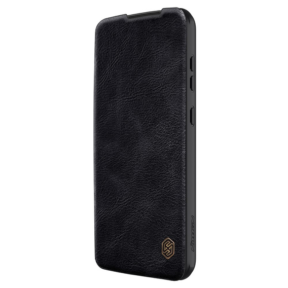Flipové pouzdro NILLKIN pro Samsung Galaxy A55, CamShield Qin Pro, kůže, černé