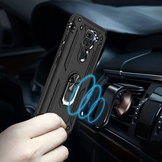 Pancéřové pouzdro pro Xiaomi Redmi Note 9, Nox Case Ring, černé