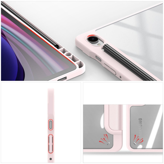 Pouzdro pro Samsung Galaxy Tab S10 Lite / S10 FE / S9 FE, Dux Ducis TOBY, růžové