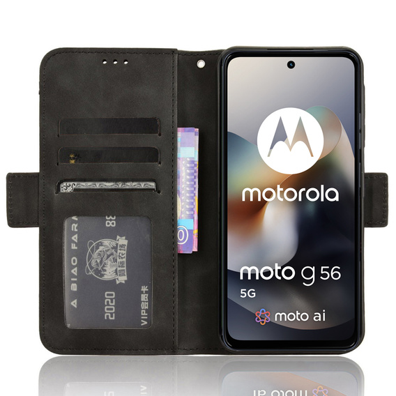Klopové pouzdro pro Motorola Moto G56 5G, Card Slot, černé