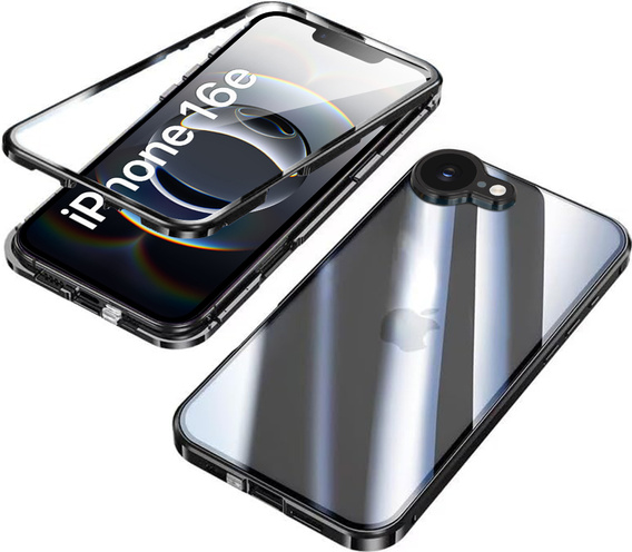 Pouzdro pro iPhone 16E, Magnetic Dual Glass, černé