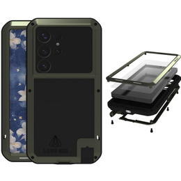 Pouzdro Love Mei pro Samsung Galaxy S25 Ultra, armored with glass, zelené