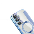 Klopové pouzdro pro Samsung Galaxy S24 FE, RFID Wallet MagSafe CamShield, modré