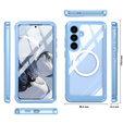 Pouzdro pro Samsung Galaxy S25 FE, Shockproof, se sklem, pro MagSafe, modré