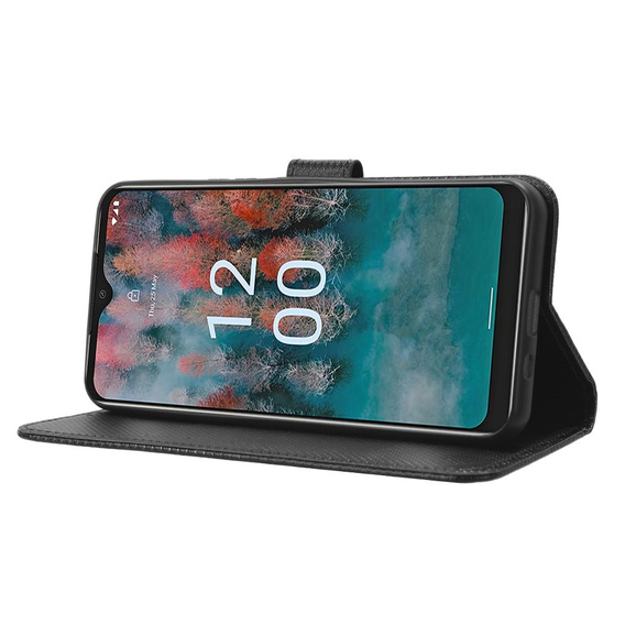 Klopové pouzdro pro Nokia C12 4G, Wallet Smart Magnet, černé