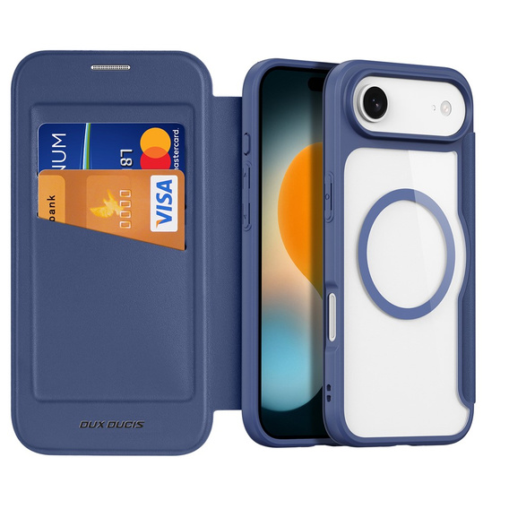 Pouzdro Dux Ducis pro iPhone Air, Skin X Pro, s klopou, pro MagSafe, tmavě modré