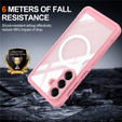 Pouzdro Shockproof se sklem, pro MagSafe pro Samsung Galaxy S26 Plus, růžové