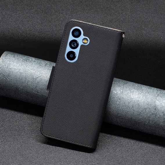 Klopové pouzdro pro Samsung Galaxy A54 5G, Wallet Litchi Magnet, černé