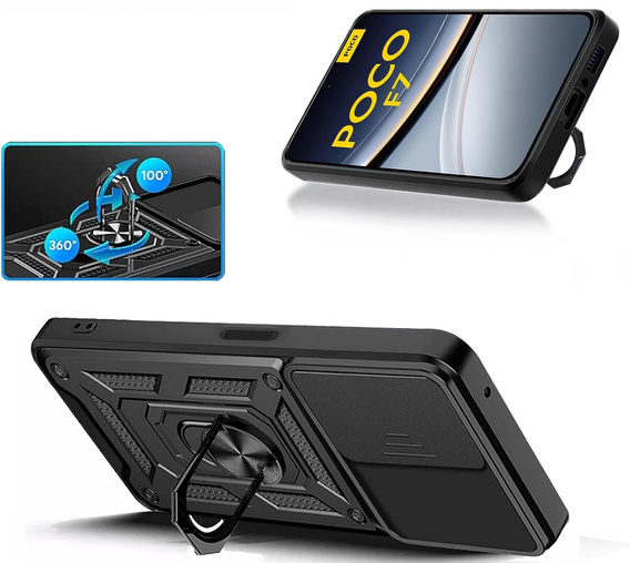 Pouzdro pro Xiaomi Poco F7, CamShield Slide, černé