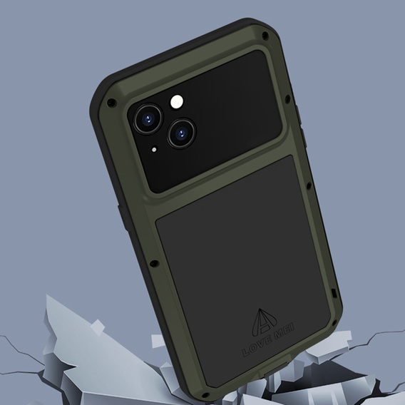Pouzdro Love Mei pro iPhone 14, armored with glass, zelené