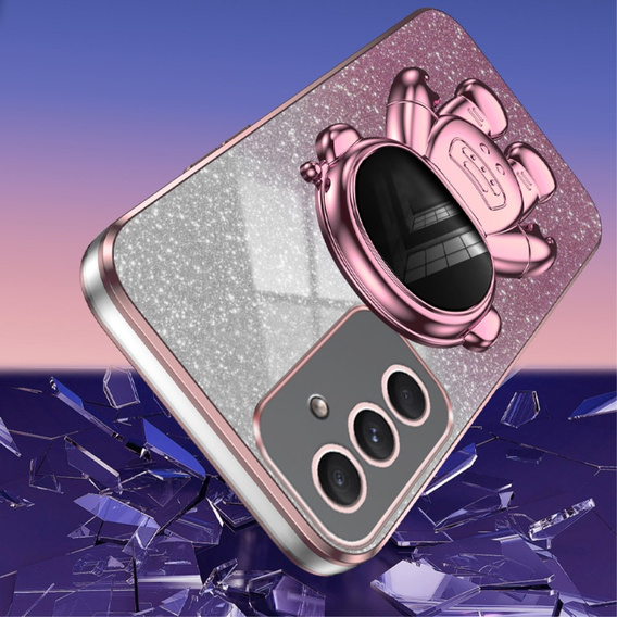 Pouzdro pro Samsung Galaxy A55 5G, Glitter Astronaut, růžové