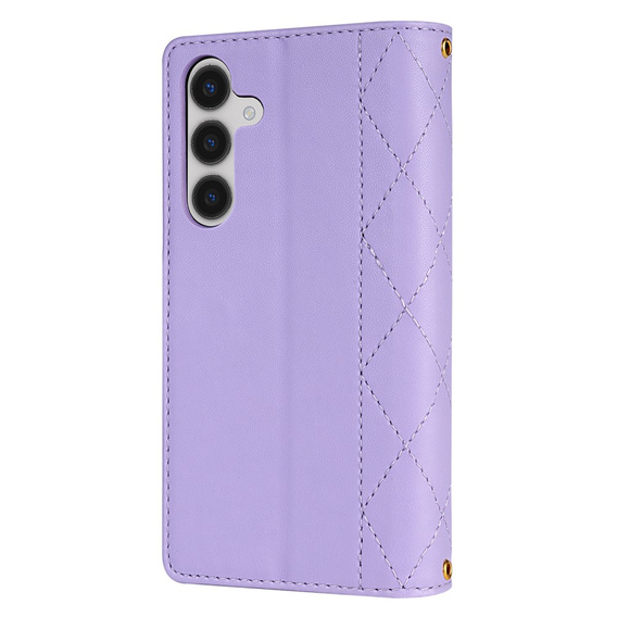 Pouzdro s klopou pro Samsung Galaxy A56 5G, Rhombus Crossbody Leather, fialové