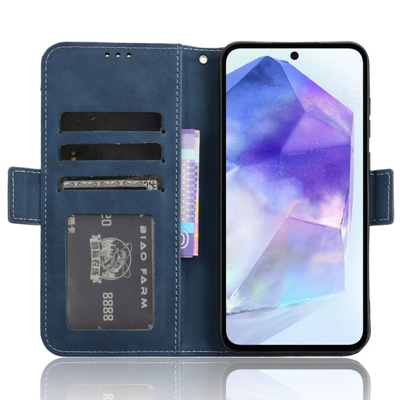 Klopové pouzdro pro Samsung Galaxy A55 5G, Card Slot, modré