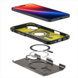 Pouzdro Spigen pro iPhone 16, Tough Armor Mag MagSafe, šedé + 9H tvrzené sklo