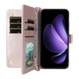 Flipové pouzdro pro Oppo Reno 13 5G, Crossbody Leather Wallet, růžové