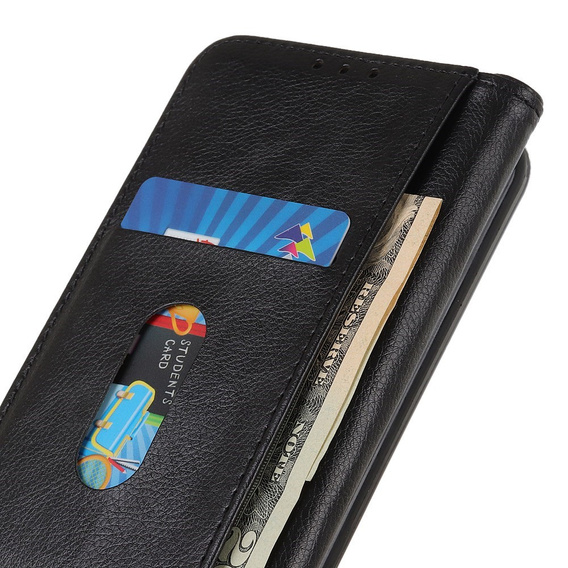 Pouzdro pro Xiaomi Redmi Note 12S, Wallet Litchi Leather, černé