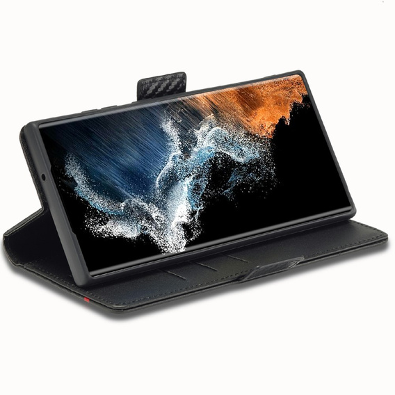 Flipové pouzdro pro Samsung Galaxy S25 Ultra, Carbon LC.IMEEKE, černé