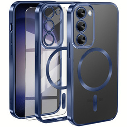 Pouzdro pro Samsung Galaxy S23 Plus, Electro MagSafe, námořnicky modré + sklo na displej