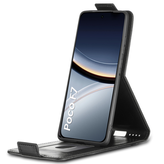 Klopové pouzdro pro Xiaomi Poco F7, Flip, černé