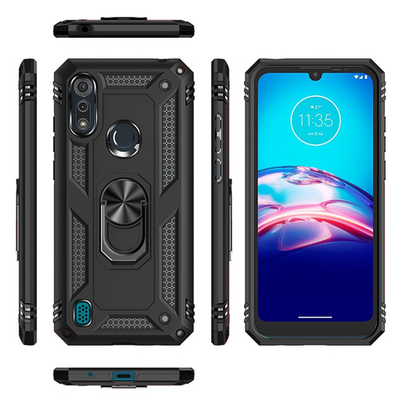 Pancéřové pouzdro pro Motorola Moto E6S, Nox Case Ring, černé