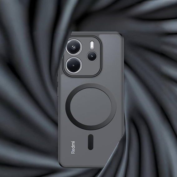 Pouzdro pro Xiaomi Redmi Note 14 4G, pro MagSafe, ERBORD Matt Case, černý + sklo na displej