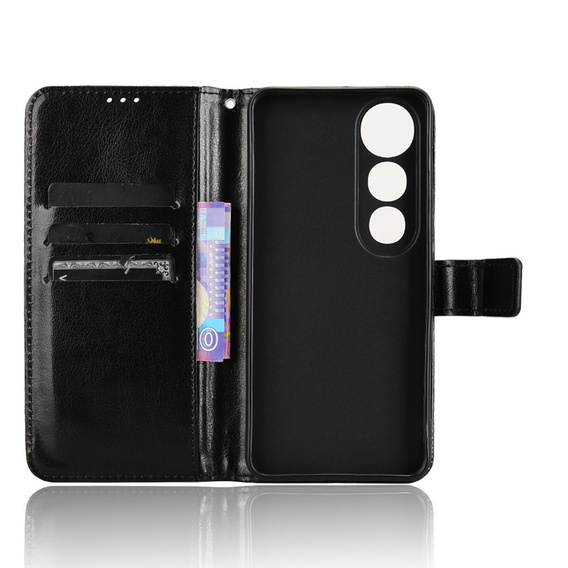 Klopové pouzdro pro Vivo V50 Lite 4G / 5G, Crazy Horse Wallet, černé