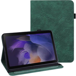 Pouzdro s klopou pro Samsung Galaxy Tab A8 10.5 SM-X200 SM-X205, flower, zelené