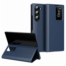 Flipové pouzdro pro Samsung Z Fold5 5G, Smart View Wallet, námořnicky modré