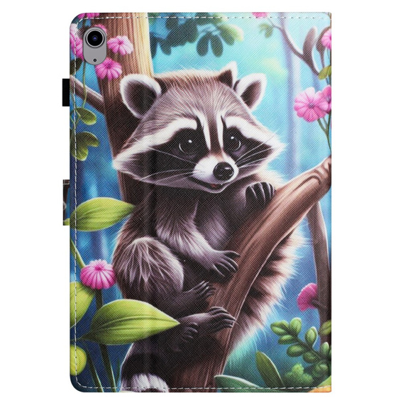 Pouzdro pro iPad 10.9" 2022 (10 gen.), s klopou, raccoon